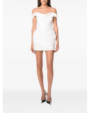 NORINA ST Vestido Corto Mia Drapeado - Blanco