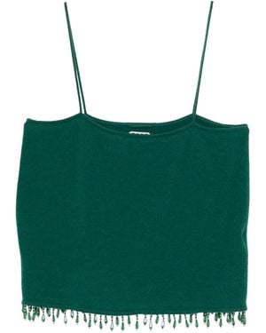 Bode Top Con Ribete De Cuentas - Verde