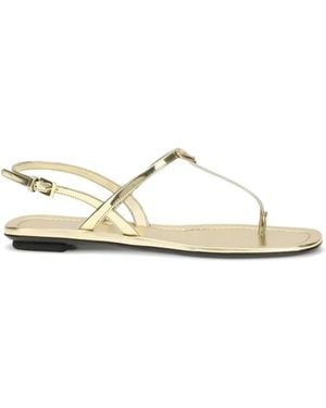 Prada Sandalen Mit Logo-Schild - Weiß