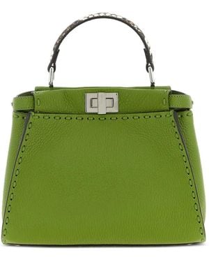 Fendi Mini Peekaboo Stitched Tote Bag - Grün