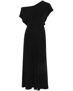 Vince Draped-Design Midi Dress - Black