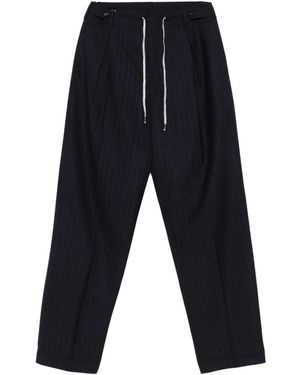 Maison Margiela Pinstriped Wool Trousers - Black