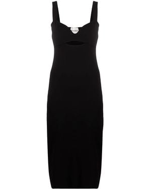 Roland Mouret Cut-Out Knitted Midi Dress - Black