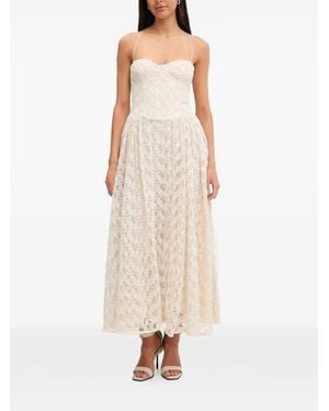 Bardot Estie Lace-Overlay Spaghetti-Straps Maxi Dress - Natural
