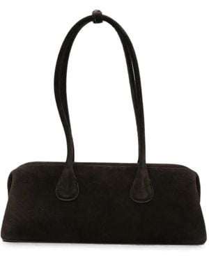 OSOI Boat Wide Suede Shoulder Bag - Black