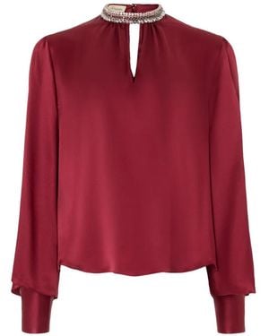 Temperley London Beatrice Crystal-Embellished Silk Blouse - Red