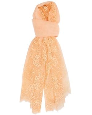 Ermanno Scervino Lace-Trim Cashmere Scarf - White