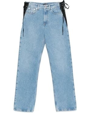 Mugler Jeans Con Dettaglio Lacci - Blu