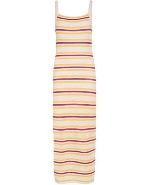 Jonathan Simkhai Vestido Midi A Rayas - Blanco