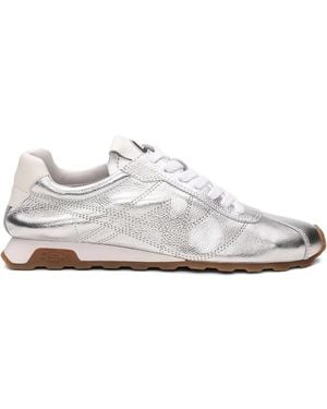 Ash Metallic Leather Trainers - White