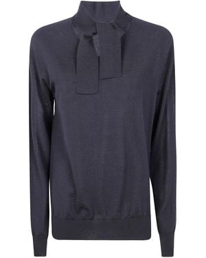 Mantu Maglione Con Nodo - Blu