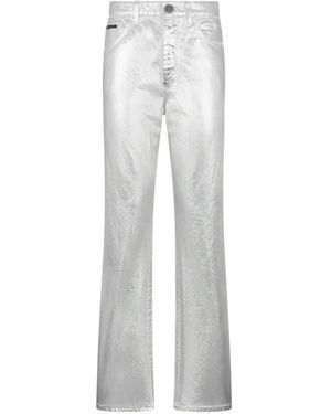 Philipp Plein Vaqueros Rectos Revestidos - Blanco