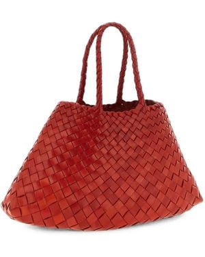 Dragon Diffusion Small Santa Croce Woven Tote Bag - Red