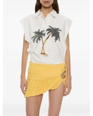 Christopher Esber Mirage Palm Tornado Sleeveless Shirt - White