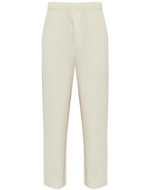 Homme Plissé Issey Miyake Pleated Slim Trousers - White