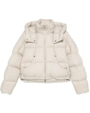 Moose Knuckles Logo-Plaque Padded Jacket - Natural