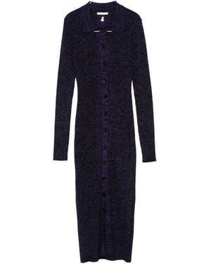 Patrizia Pepe Polo-Neck Knitted Midi Dress - Blue