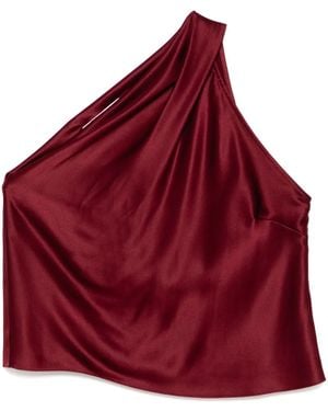 Michelle Mason Asymmetrisches Neckholder-Top - Rot