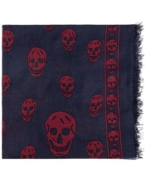 McQueen スカル スカーフ - ブルー