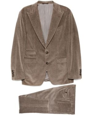 Canali Einreihiger Cordanzug - Braun