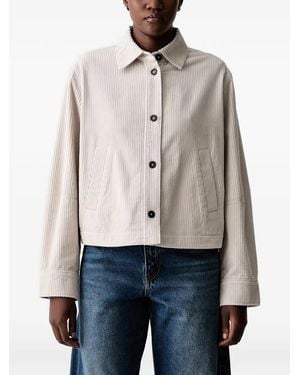 Marc O' Polo Corduroy-Texture Button-Front Jacket - Gray
