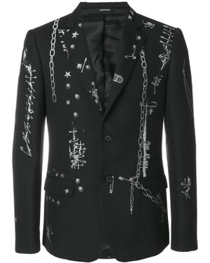 McQueen Safety Pin Blazer - Black