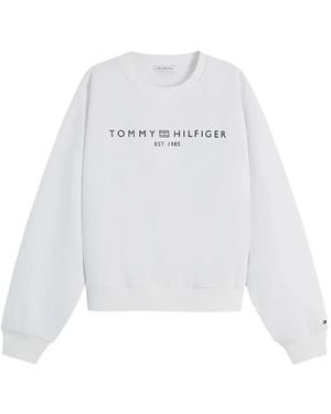 Tommy Hilfiger Logo-Print Jumper - White