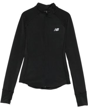 New Balance Zip-Front Logo Sweatshirt - Black