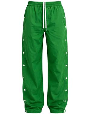 Tibi Drawstring Straight-Leg Trousers - Green