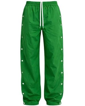 Tibi Drawstring Straight-Leg Pants - Green