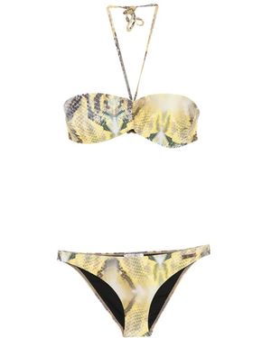 Balmain Snakeskin-Print Bikini - Metallic