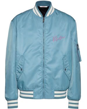 Valentino Garavani Logo-Embroidered Bomber Jacket - Blue
