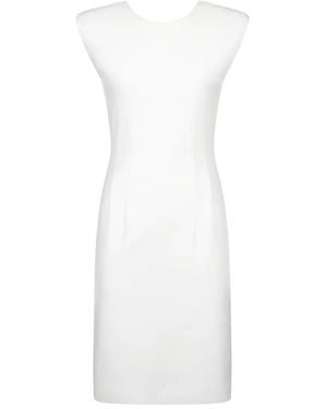Dondup Padded-Shoulder Midi Dress - White