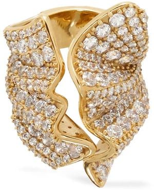 Ferragamo Crystal-Embellished Ring - White
