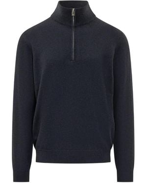 Malo Sergio Quarter-Zip Cashmere Sweater - Blue