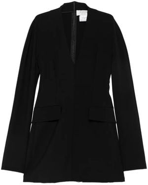 Sportmax Tefrite07 V-Neck Long-Sleeve Mini Dress - Black