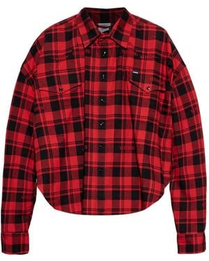 Vetements Geruit Shirtjack - Rood