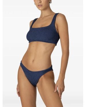 Paramidonna Emily Textured-Finish Bikini - Blue