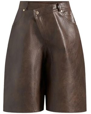 Manière De Voir Gewickelte Hazel Bermudas - Braun