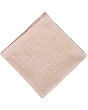Paolo Albizzati Geometric-Print Polka-Dot Pocket Square - Natural