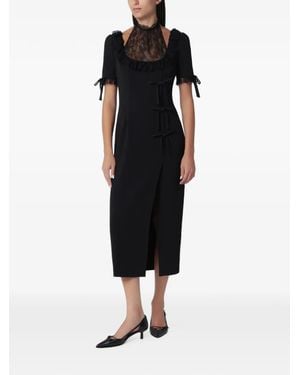 Alessandra Rich Lace-Trim Dress - Black