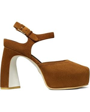 Tory Burch Strappy Platform Sandals - Brown