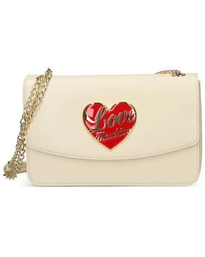 Love Moschino Heart-Plaque Chain Shoulder Bag - Pink