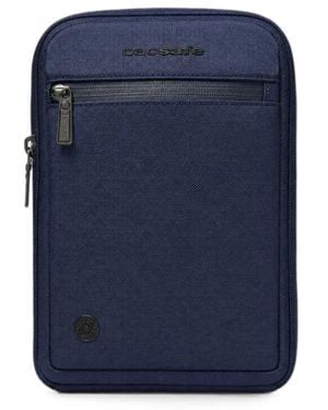 Piquadro Logo-Plaque Zip-Fastening Backpack - Blue