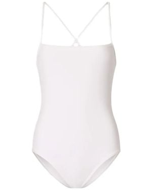Loulou de Saison Criss-Crossing Straps Swimsuit - White