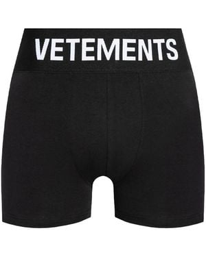 Vetements Logo-Waistband Briefs - Black