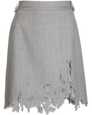 Natasha Zinko Distressed Office Skirt - Grey