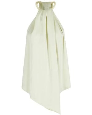 Isabelle Blanche Beaded Halter Top - White