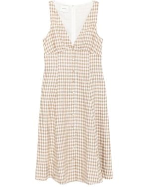 Reformation Vestido Sebastien de lino - Neutro
