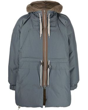 Sacai Cappotto Imbottito Con Cappuccio - Blu